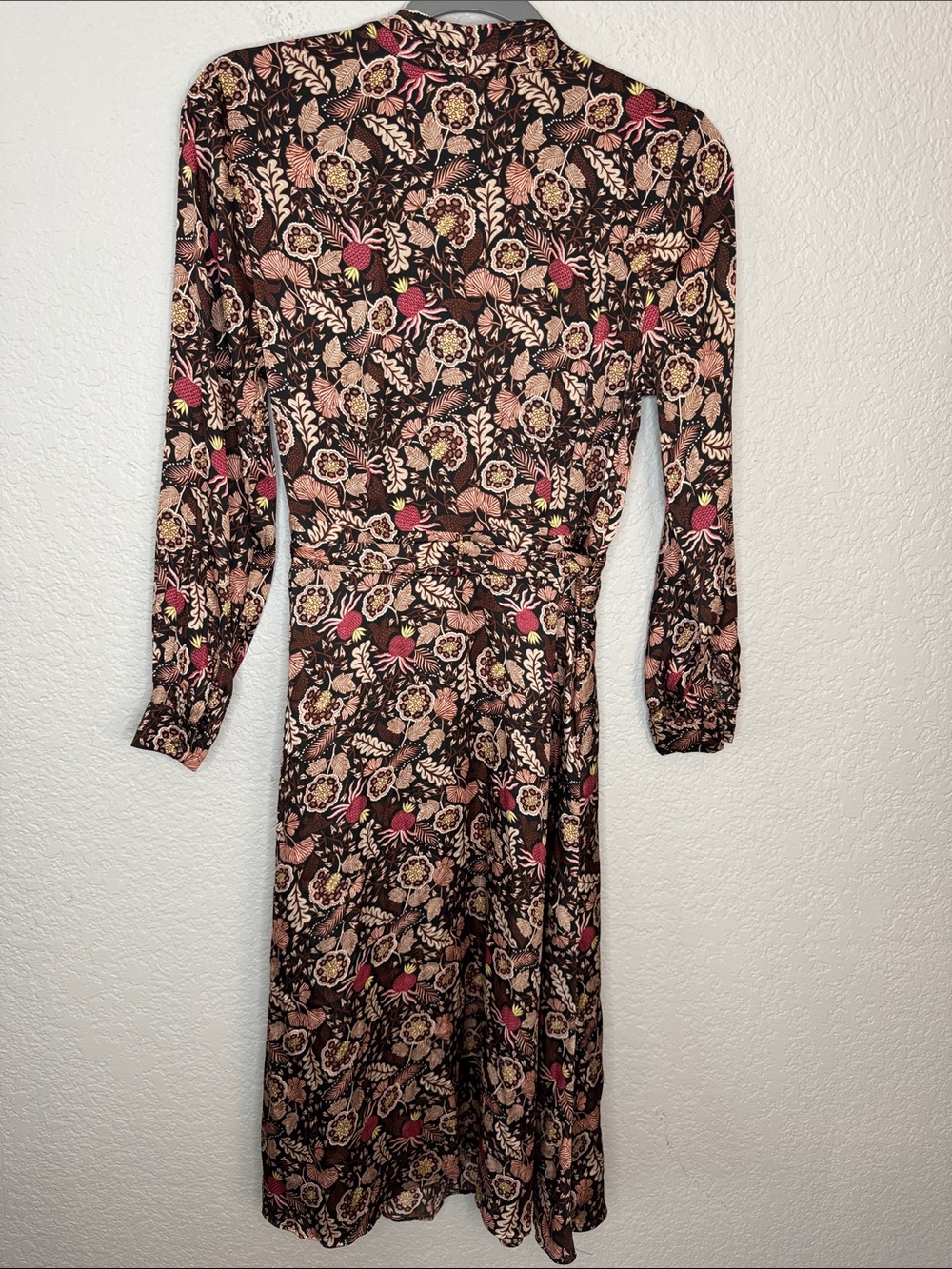 Scotch & Soda Brown Floral Pineapple Midi Maxi Wrap Dress XS - Picture 6 of 9